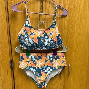 Blue floral bikini